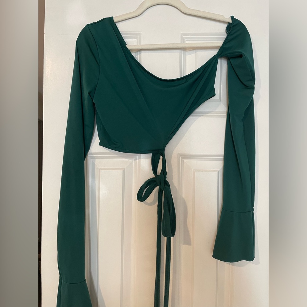 Off Shoulder Emerald Green Top